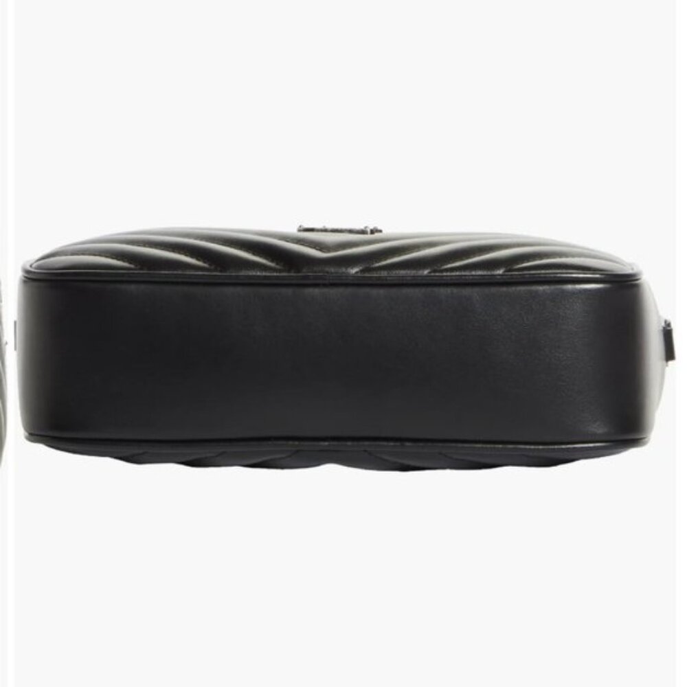 Saint Laurent Lou Matelassé Leather Camera Crossbody HandBag Black Silver Hardw - Picture 6 of 16